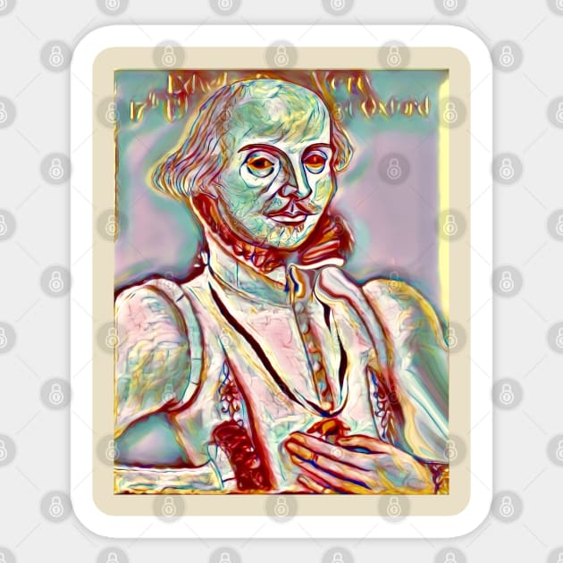 Shakespeare- the mask of Edward de Vere Sticker by Lord Amleth